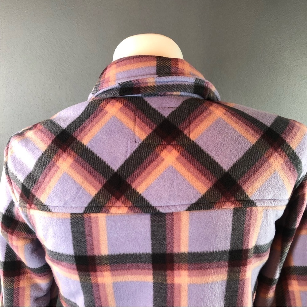 Sage Collective Long Sleeve Plaid Super Plush Sherpa Lined Fleece Shirt Jacket - Picture 10 of 11